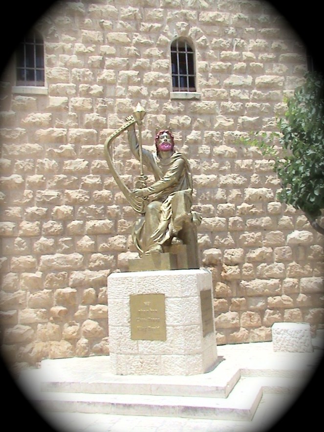 Stature of King David in old Jerusalem 